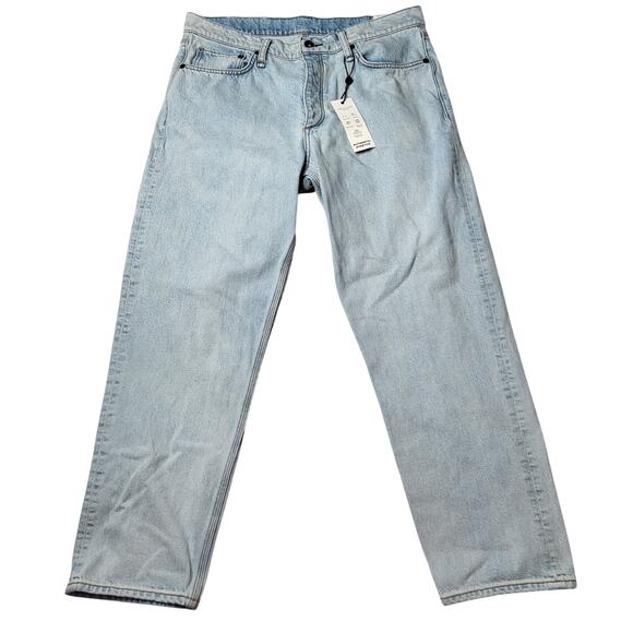 Rag & Bone Beck Jeans Cropped Tapered Relaxed Button Fly Straight Light Wash 32 - Picture 1 of 8